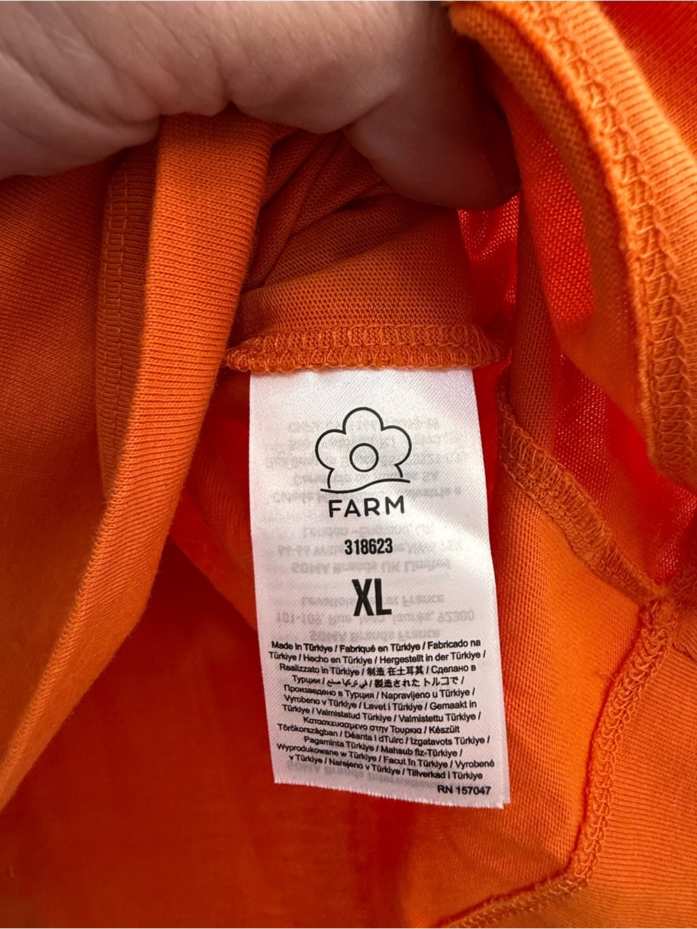NWOT FARM Rio Orange Graphic Tee with Pink Fish Print - Picture 8 of 9